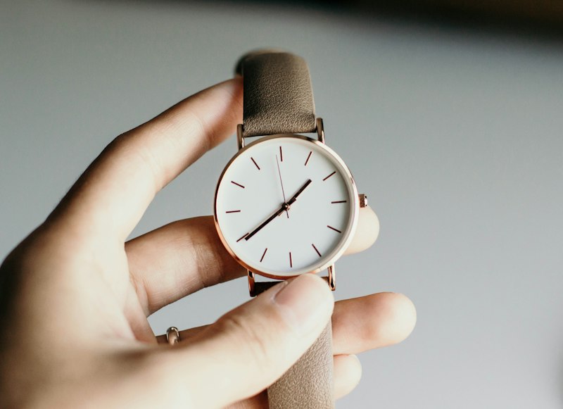 Chronograph watch on a leather strap